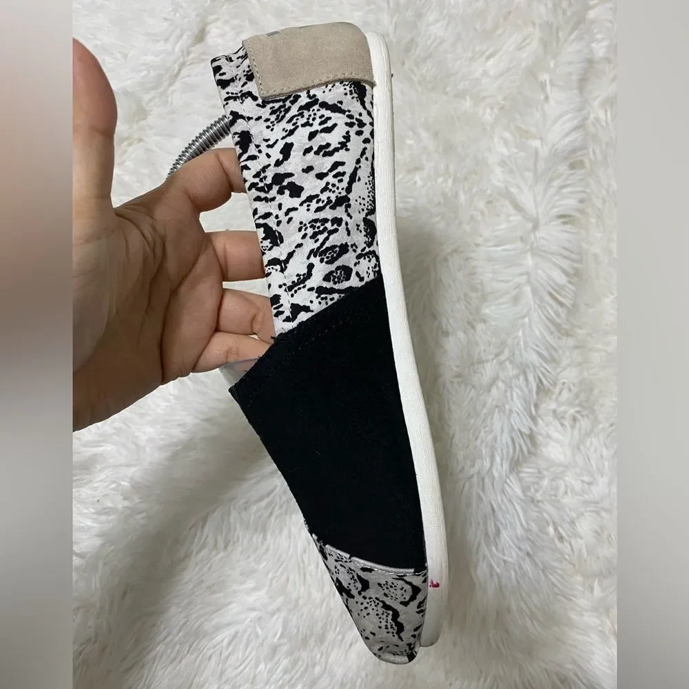 TOMS x Prabal Gurung Collab Shoes Canvas Suede Snow Leopard Slip-On Size 9.5